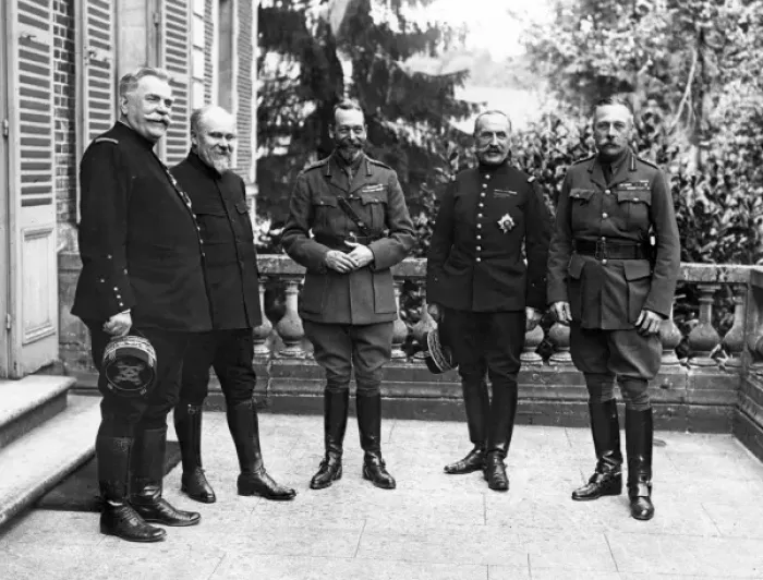 Framed Print : George V with military leaders during First World War Framed Print : George V with military leaders during First World War