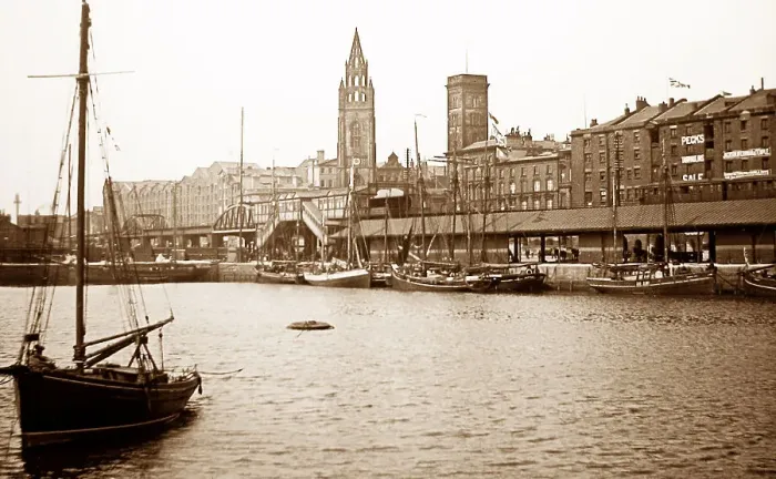Framed Print : George's Dock, Liverpool - Victorian period Framed Print : George's Dock, Liverpool - Victorian period