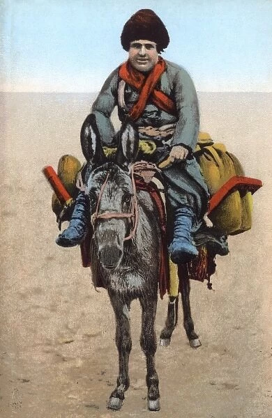Georgian Man region riding a donkey