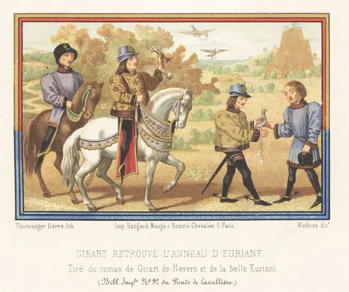 Framed Print : Gerard de Nevers finds Euriant's ring Framed Print : Gerard de Nevers finds Euriant's ring