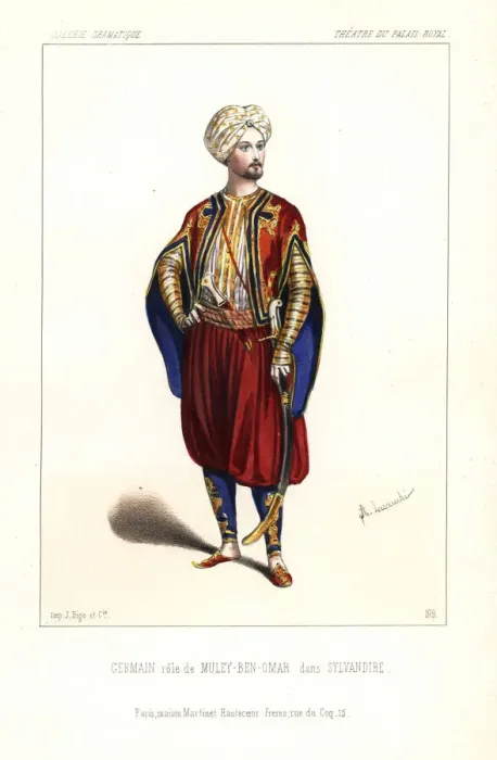 Framed Print : Germain as Muley-Ben-Omar in Sylvandire by Framed Print : Germain as Muley-Ben-Omar in Sylvandire by