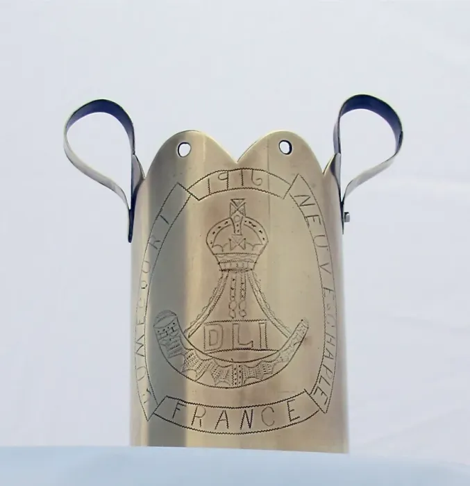 Framed Print : German 77mm shell case vase with looped handles Framed Print : German 77mm shell case vase with looped handles