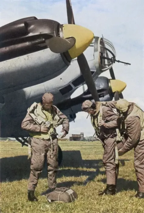 Framed Print : German Airmen Prepare Framed Print : German Airmen Prepare