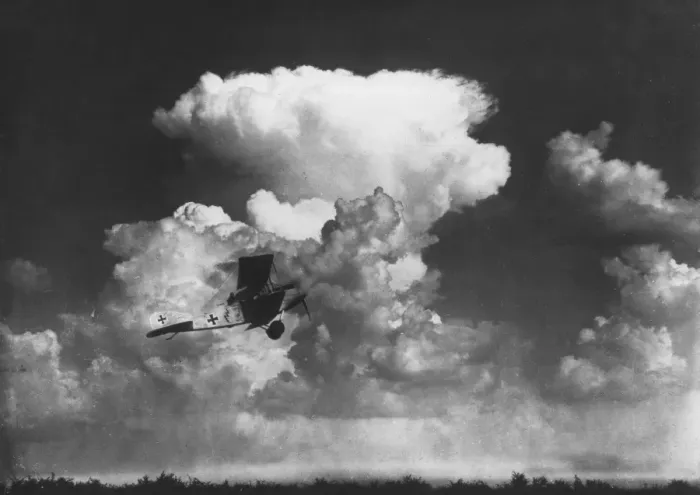 Framed Print : German Albatros C. X plane above Marimbois airfield, WW1 Framed Print : German Albatros C. X plane above Marimbois airfield, WW1