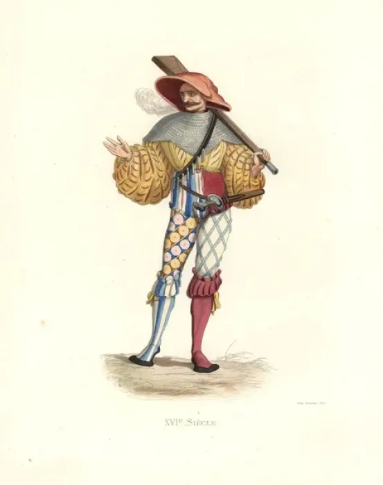Framed Print : German arquebuser of the 16th century in chainmail Framed Print : German arquebuser of the 16th century in chainmail