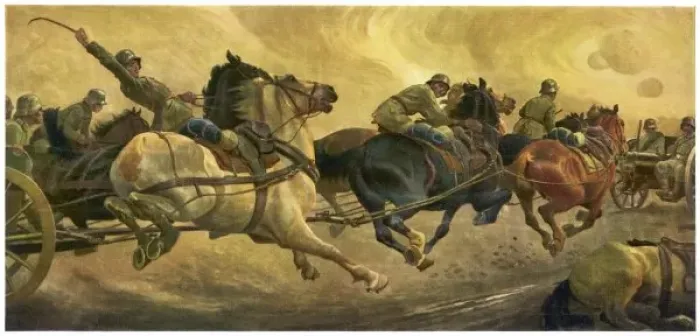 Framed Print : German Artillery on Move Framed Print : German Artillery on Move