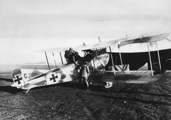 Framed Print : German biplane on Palestine Front, Turkey, WW1 Framed Print : German biplane on Palestine Front, Turkey, WW1