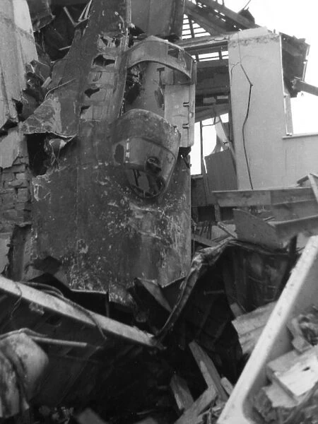 German bomber crashed on house, Bromley, Kent, WW2