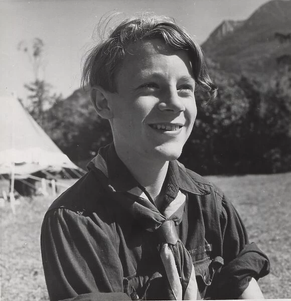 German boy scout at camp