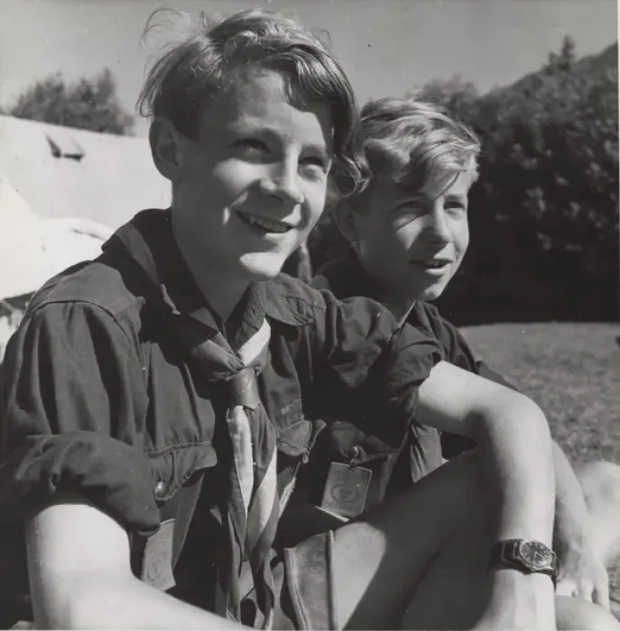 Framed Print : Two German boy scouts at camp Framed Print : Two German boy scouts at camp
