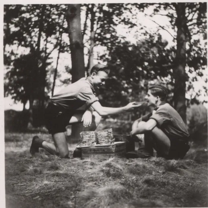 Framed Print : Two German boy scouts at camp Framed Print : Two German boy scouts at camp
