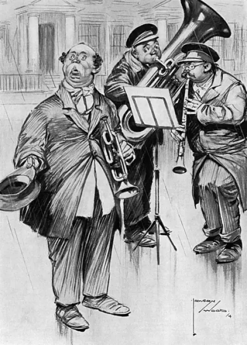 Framed Print : German brass band receive no applause, WW1
