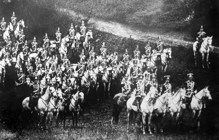 Framed Print : German Cavalry, Death's Head Hussars, early 1900s Framed Print : German Cavalry, Death's Head Hussars, early 1900s
