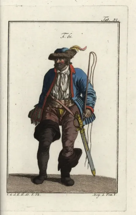 Framed Print : German coachman of the 16th century with whip Framed Print : German coachman of the 16th century with whip