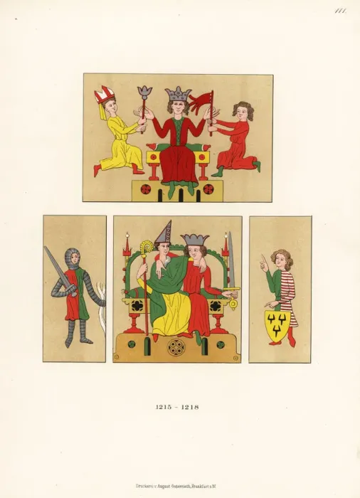 Framed Print : German costumes of the early 13th century
