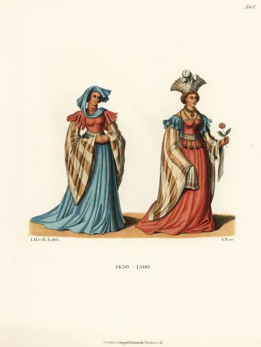 Framed Print : German costumes of the late 15th century Framed Print : German costumes of the late 15th century