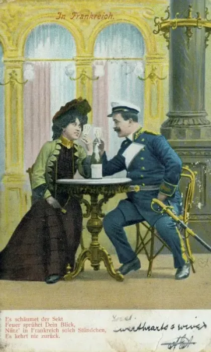 Framed Print : German couple drinking a toast Framed Print : German couple drinking a toast