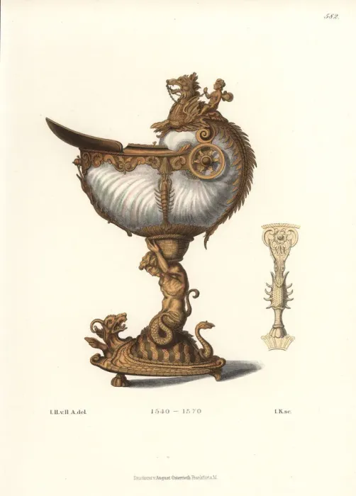 Framed Print : German cup made out of a nautilus shell decorated Framed Print : German cup made out of a nautilus shell decorated
