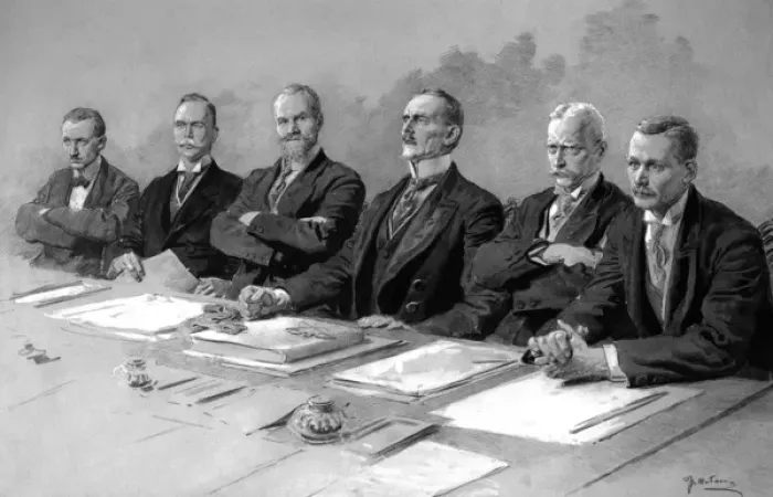 Framed Print : German delegates listen to peace terms after WW1 Framed Print : German delegates listen to peace terms after WW1