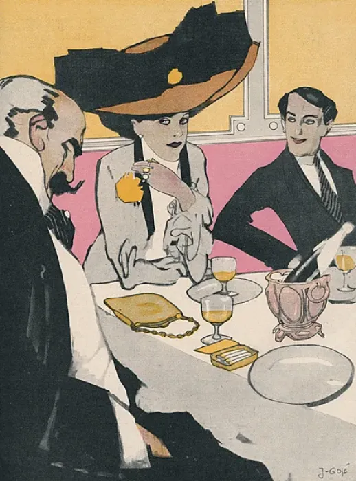 Framed Print : Three German Diners 1910 Framed Print : Three German Diners 1910