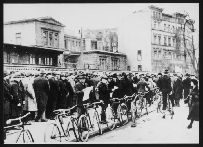 Framed Print : German Dole Queues Framed Print : German Dole Queues
