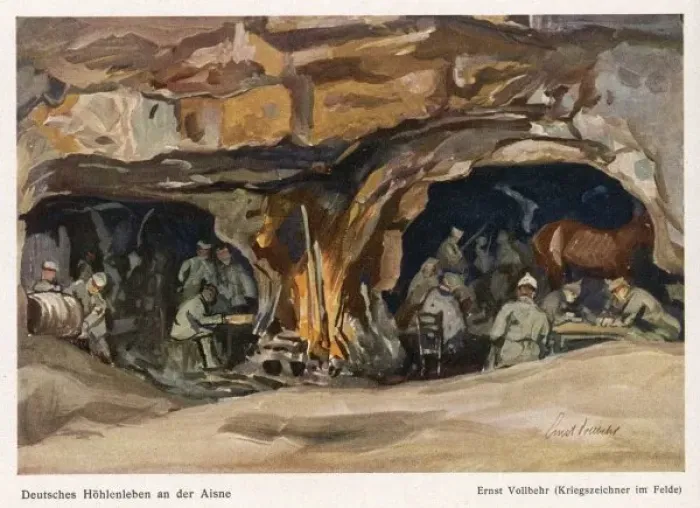 Framed Print : German Dug-Outs / 1915 Framed Print : German Dug-Outs / 1915