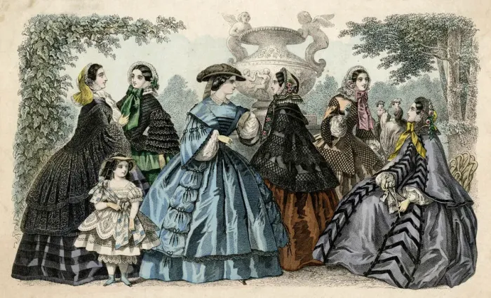 Framed Print : German fashion, September 1857 Framed Print : German fashion, September 1857