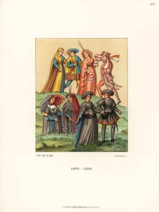 Framed Print : German fashions of the late 15th century Framed Print : German fashions of the late 15th century
