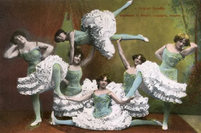 Framed Print : German female dance troupe striking a sculptural pose Framed Print : German female dance troupe striking a sculptural pose