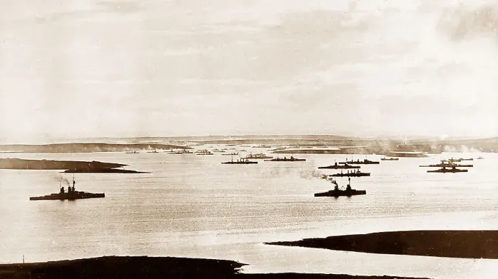 Framed Print : German Fleet in Scapa Flow 28th November 1918
