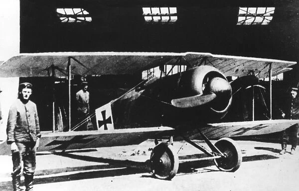 German Fokker D. V fighter biplane, WW1