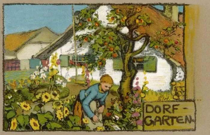 Framed Print : German Garden C1910 Framed Print : German Garden C1910