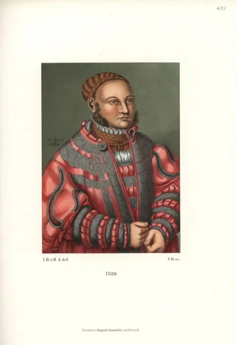 Framed Print : German gentlemens luxurious fashion from 1526 Framed Print : German gentlemens luxurious fashion from 1526