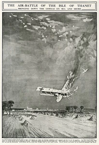 German Gotha plane brought down over Thanet, WW1