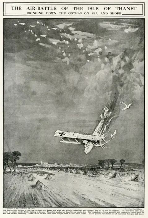 Framed Print : German Gotha plane brought down over Thanet, WW1 Framed Print : German Gotha plane brought down over Thanet, WW1