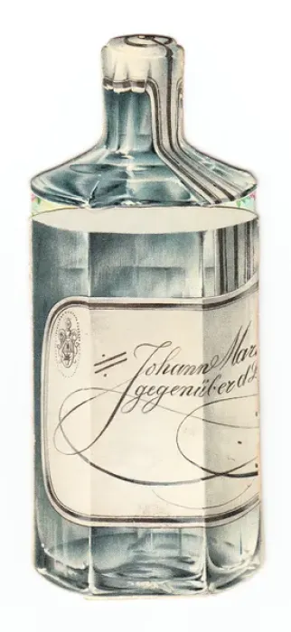 Framed Print : German greetings card in the shape of a perfume bottle Framed Print : German greetings card in the shape of a perfume bottle