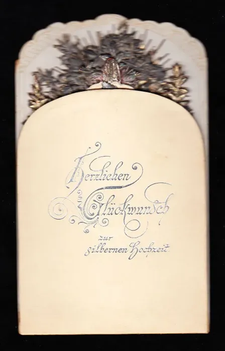 Framed Print : German greetings card for a silver wedding celebration Framed Print : German greetings card for a silver wedding celebration