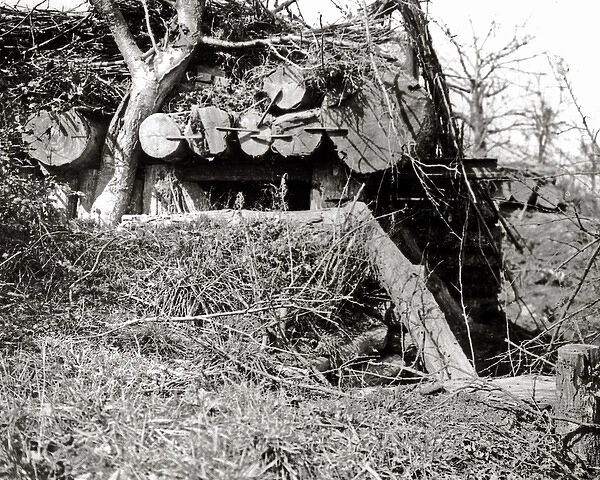 German gun emplacement at Combles, Western Front, WW1