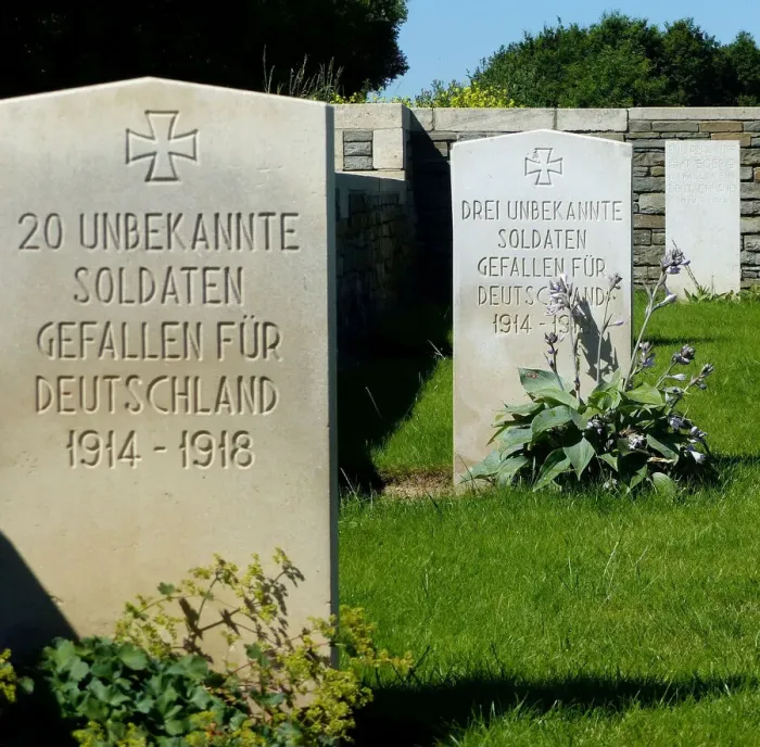 Framed Print : German headstones over 2 mass graves, Locre No 10 CWGC Framed Print : German headstones over 2 mass graves, Locre No 10 CWGC