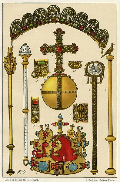 German imperial crown, Sceptres, Orb and Bohemian Crown