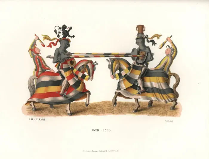 Framed Print : German joust, mid 16th century Framed Print : German joust, mid 16th century