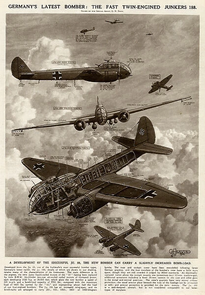 German Junkers 188 bomber by G. H. Davis