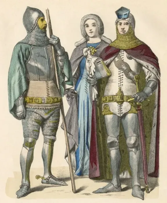 Framed Print : German Knights & Lady Framed Print : German Knights & Lady