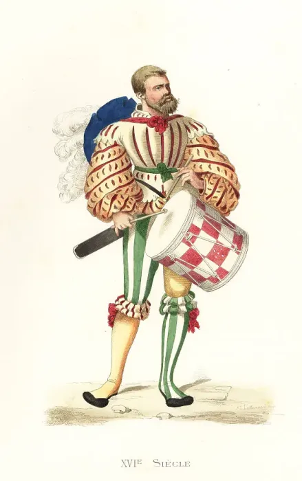 Framed Print : German Landsknechte drummer, 16th century Framed Print : German Landsknechte drummer, 16th century