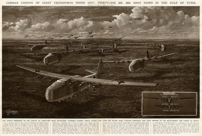 Framed Print : German losses in Gulf of Tunis by G. H. Davis Framed Print : German losses in Gulf of Tunis by G. H. Davis