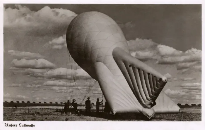 Framed Print : German Luftwaffe Barrage Balloon - WWII Framed Print : German Luftwaffe Barrage Balloon - WWII