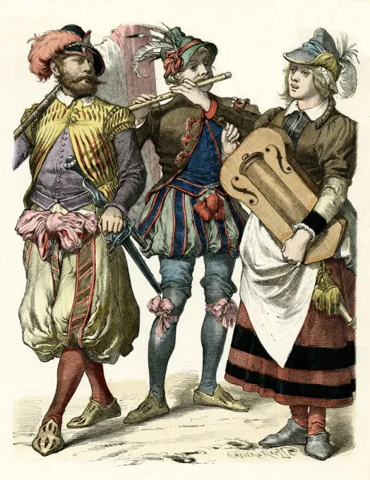 Framed Print : German men in costume Framed Print : German men in costume