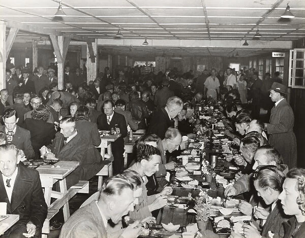 German Men and Women Eating Meals at the Headquarters of?