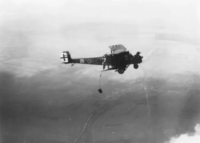 Framed Print : German monoplane in flight, WW1 Framed Print : German monoplane in flight, WW1