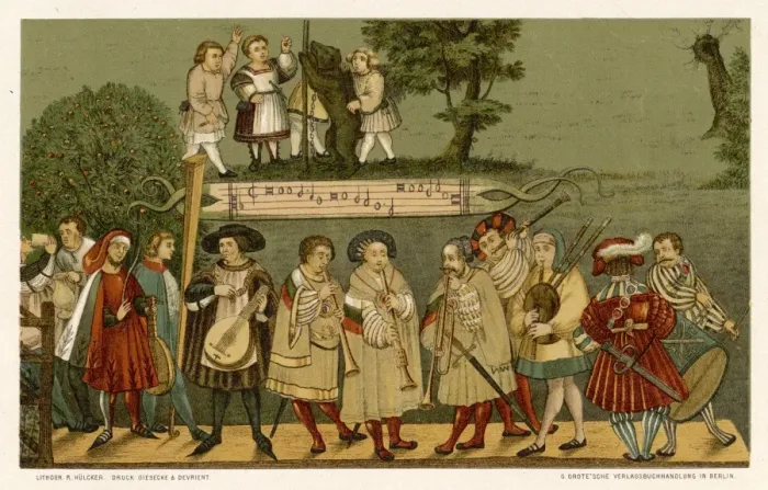 Framed Print : German Musicians 1520 Framed Print : German Musicians 1520